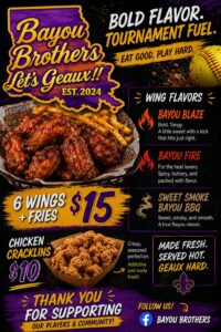 Bayou Brother's - 6 wings & Fries and Chicken Cracklings